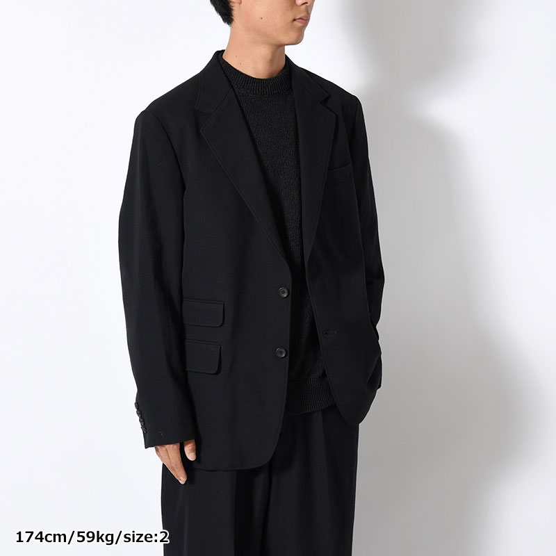 Wool Gabardine 2B Jacket -BlackNavy-