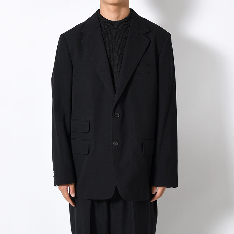 Wool Gabardine 2B Jacket -BlackNavy-
