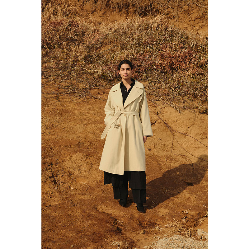 Wool Gabardine Trench Coat -2.COLOR-