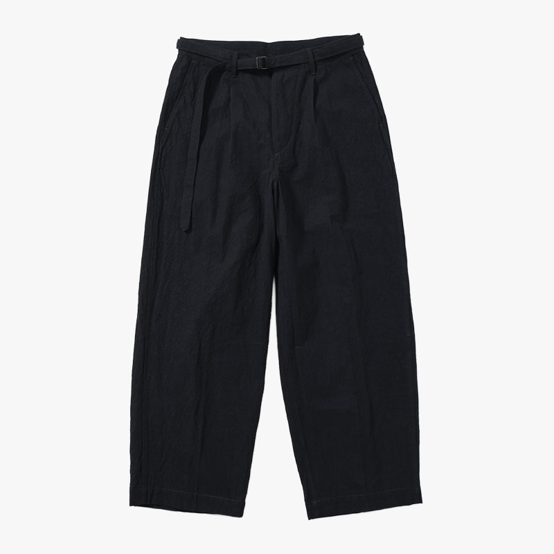 Linen Cotton Belted Trousers -2.COLOR-(BLACK)