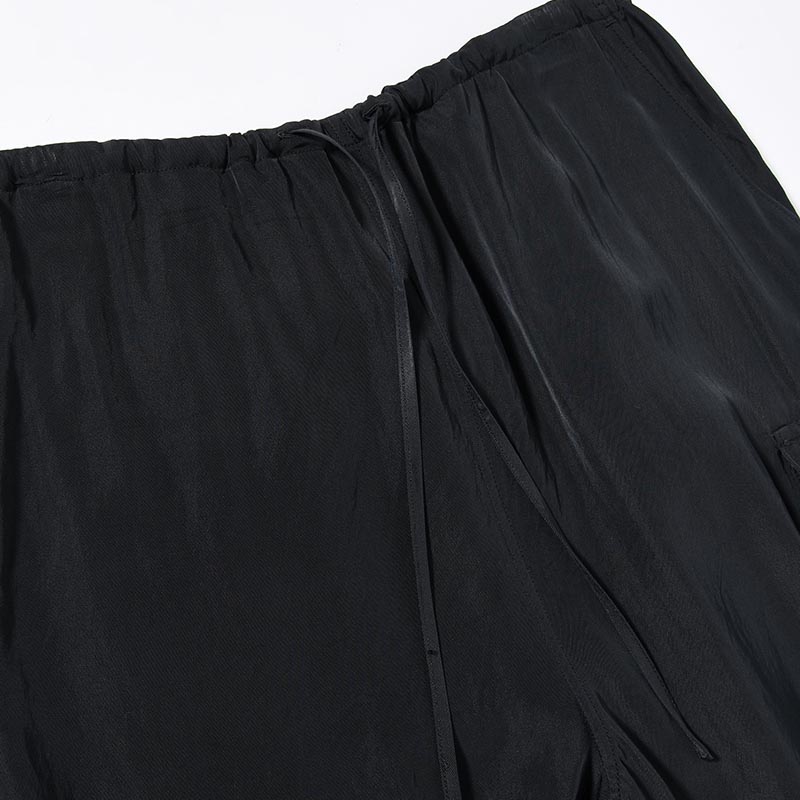 Rayon Nylon Silk Side Seamless 4P Pants -Black-