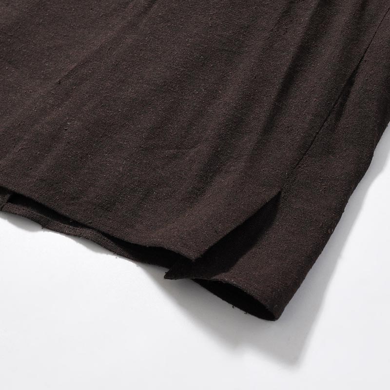 Silk Linen Chelsea Jacket -DarkBrown-