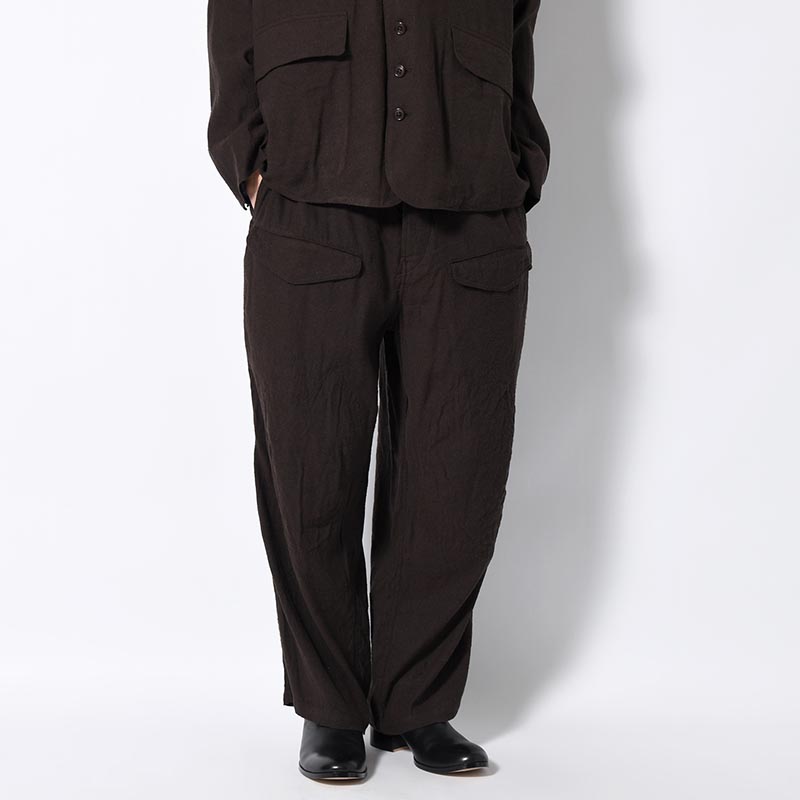 Silk Linen F1B Pants -DarkBrown-