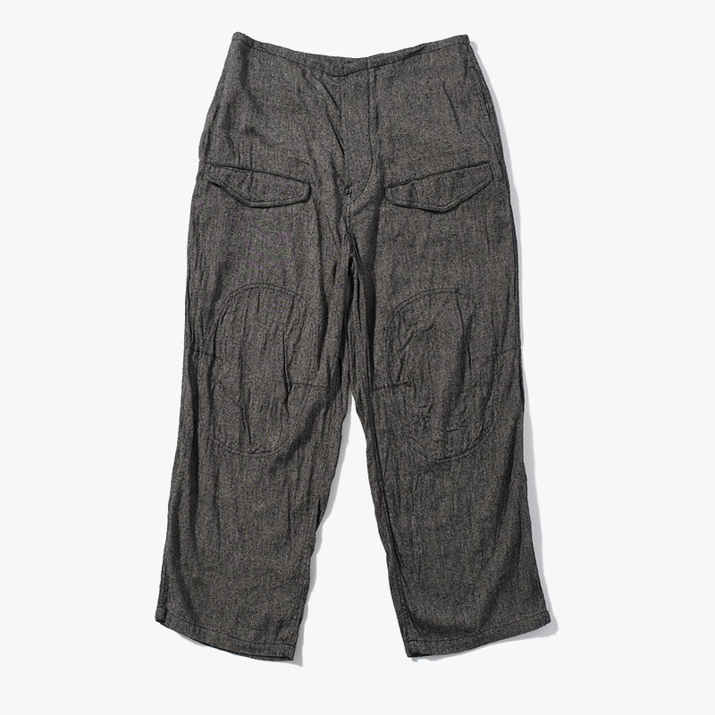 Silk Linen F1B Pants -Black Chambray-