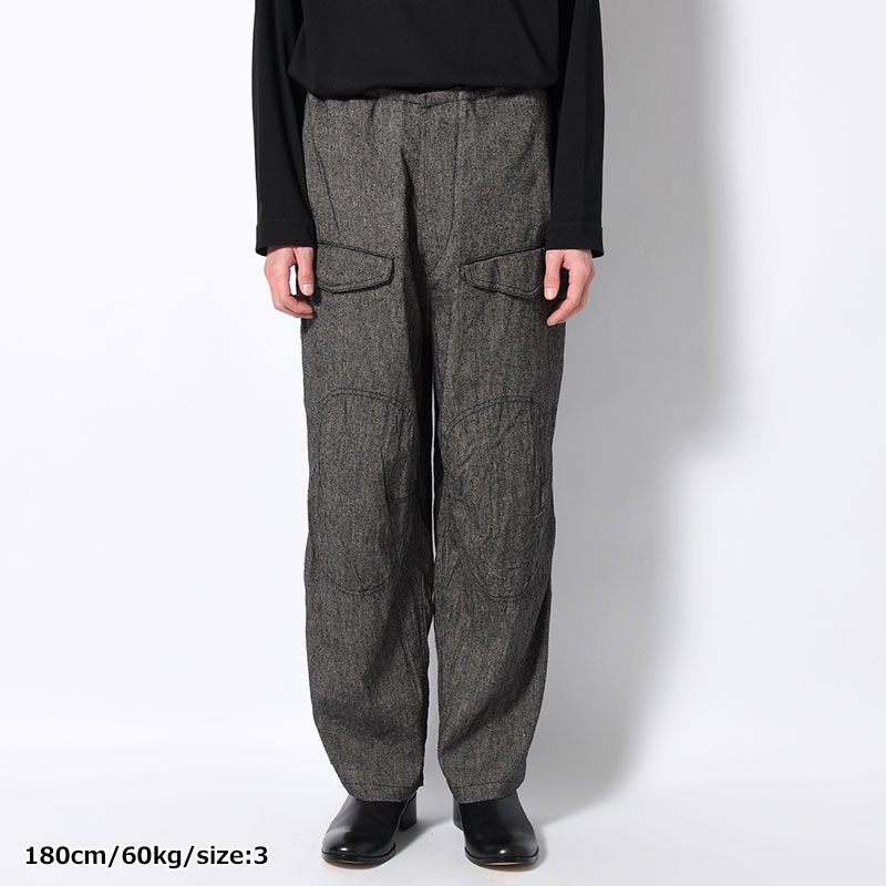 Silk Linen F1B Pants -Black Chambray-