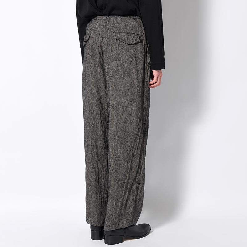 Silk Linen F1B Pants -Black Chambray-