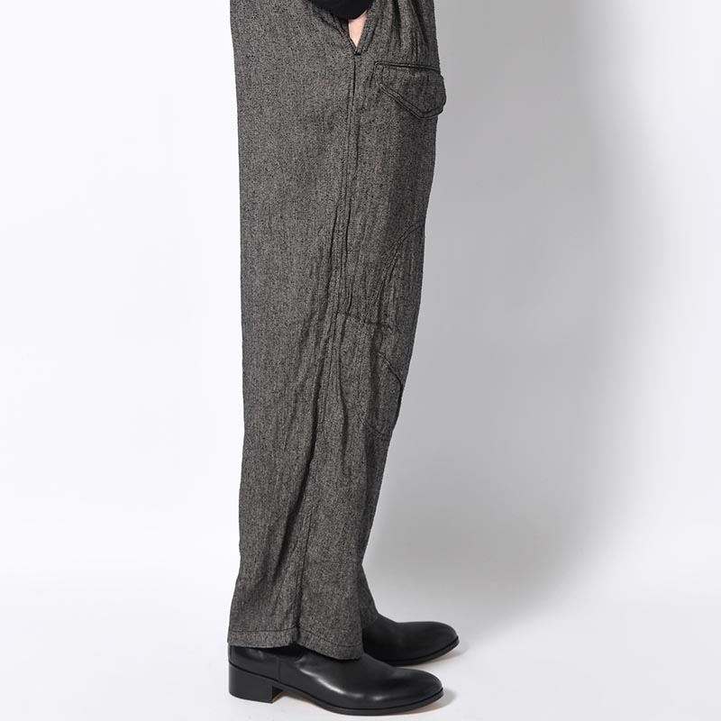 Silk Linen F1B Pants -Black Chambray-