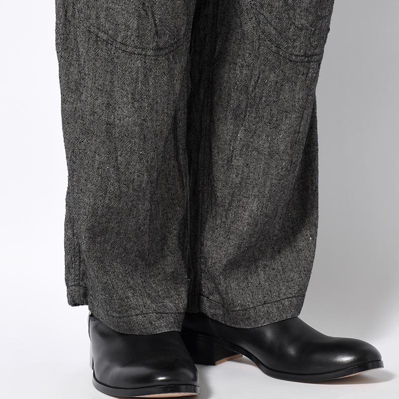 Silk Linen F1B Pants -Black Chambray-