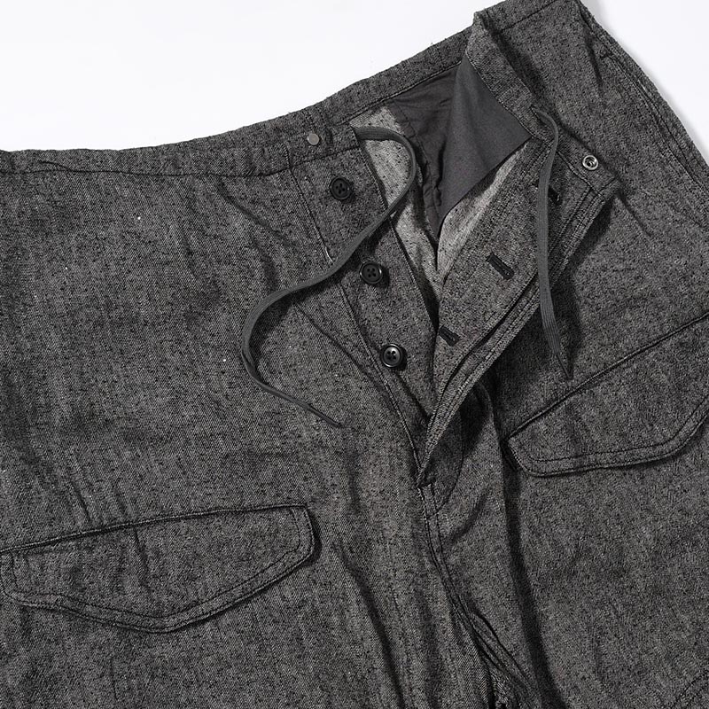 Silk Linen F1B Pants -Black Chambray-