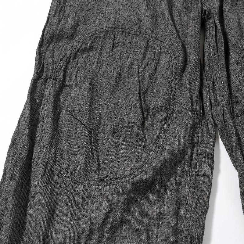 Silk Linen F1B Pants -Black Chambray-