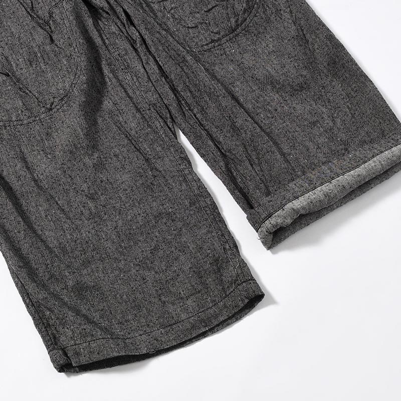 Silk Linen F1B Pants -Black Chambray-