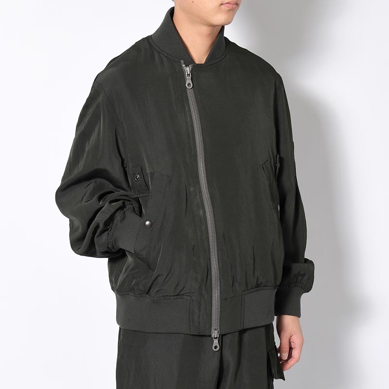 Rayon Nylon Silk B-15A Jacket -DarkOlive-