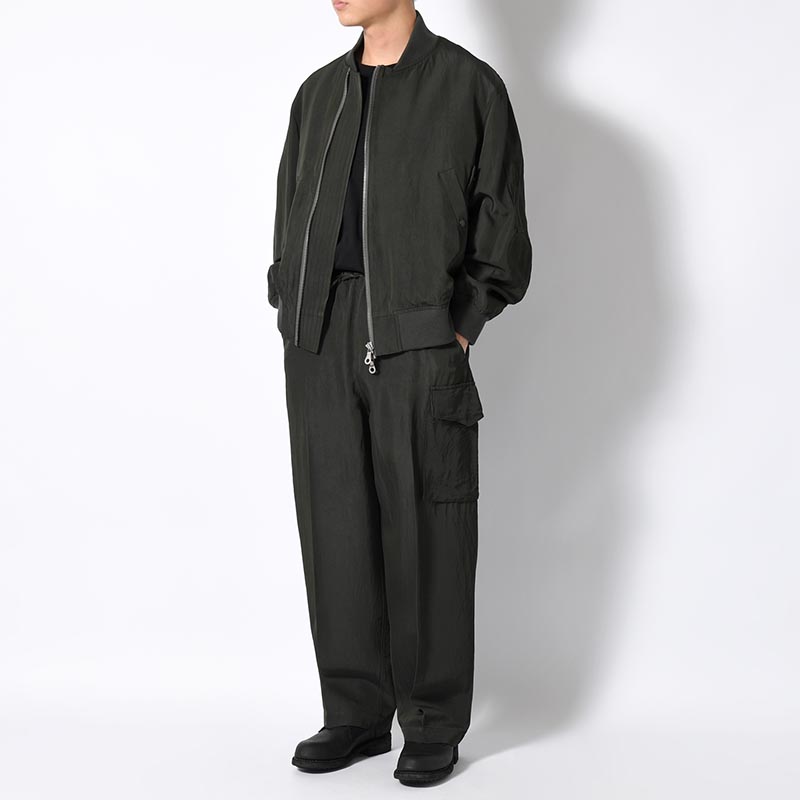 Rayon Nylon Silk B-15A Jacket -DarkOlive-