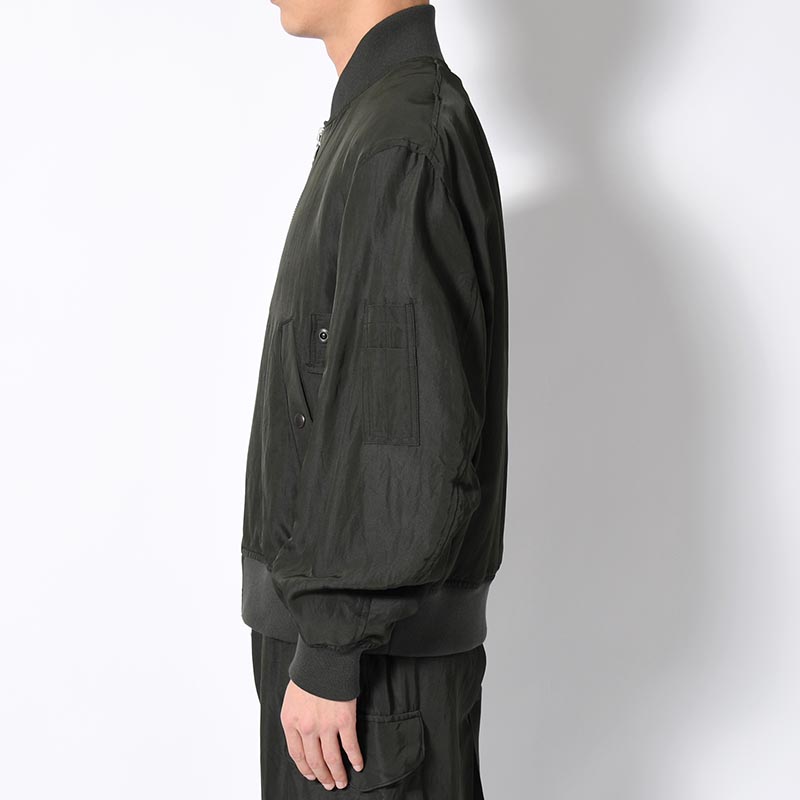 Rayon Nylon Silk B-15A Jacket -DarkOlive-