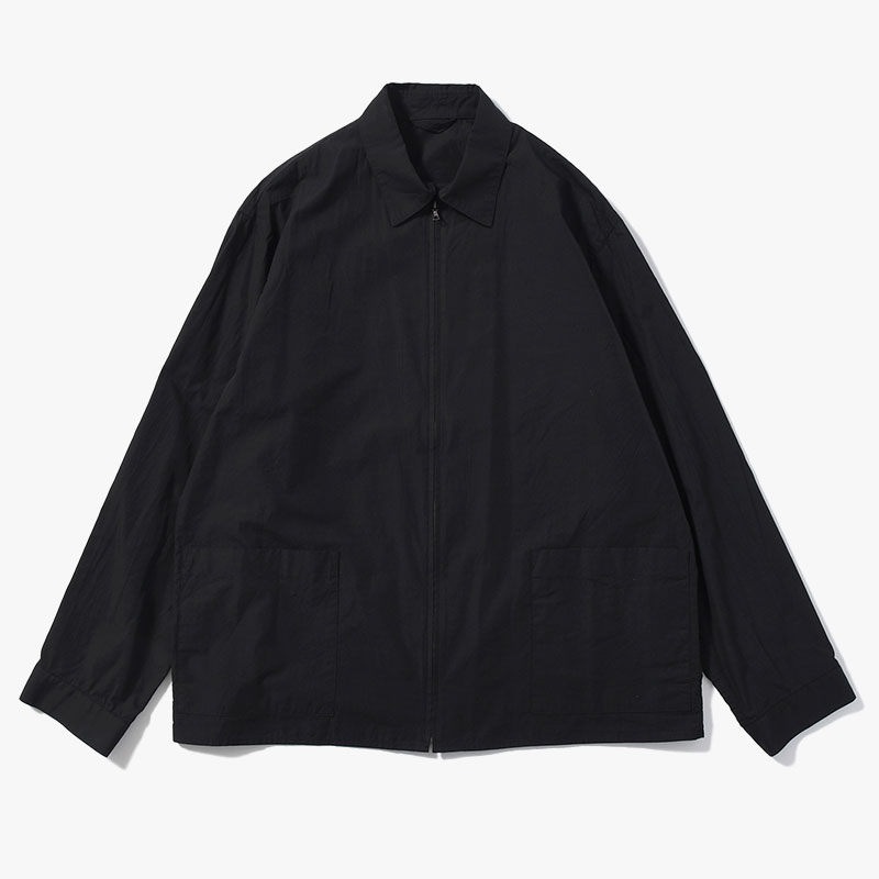 Chambray Zip Shirt -Black-