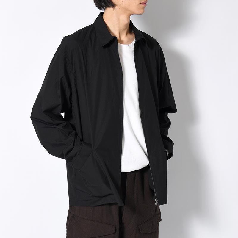 Chambray Zip Shirt -Black-