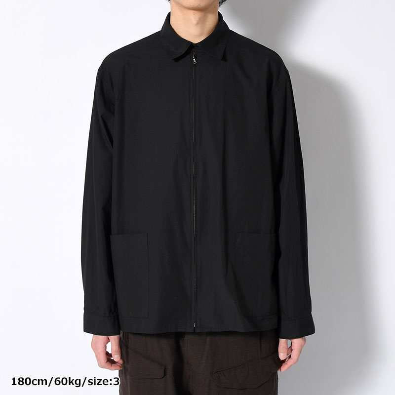 Chambray Zip Shirt -Black-