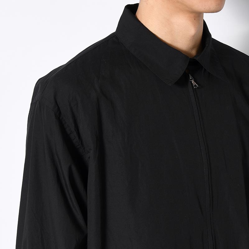 Chambray Zip Shirt -Black-