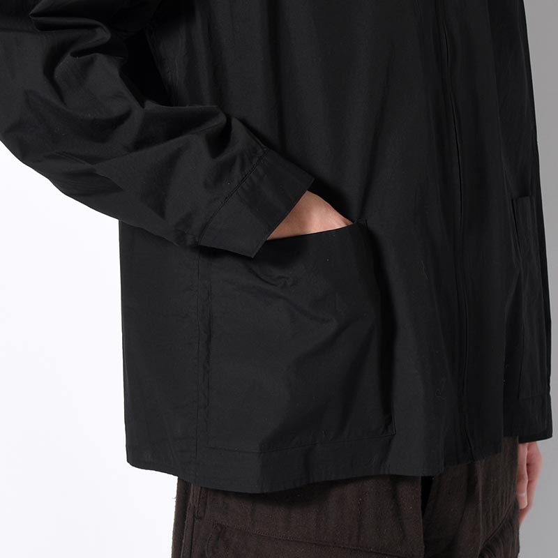 Chambray Zip Shirt -Black-