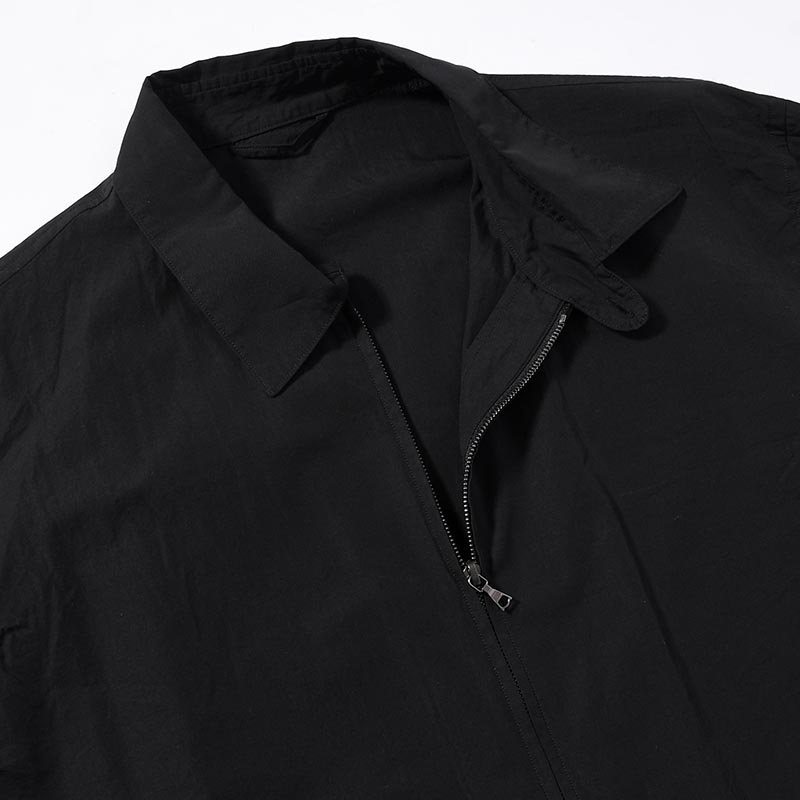 Chambray Zip Shirt -Black-