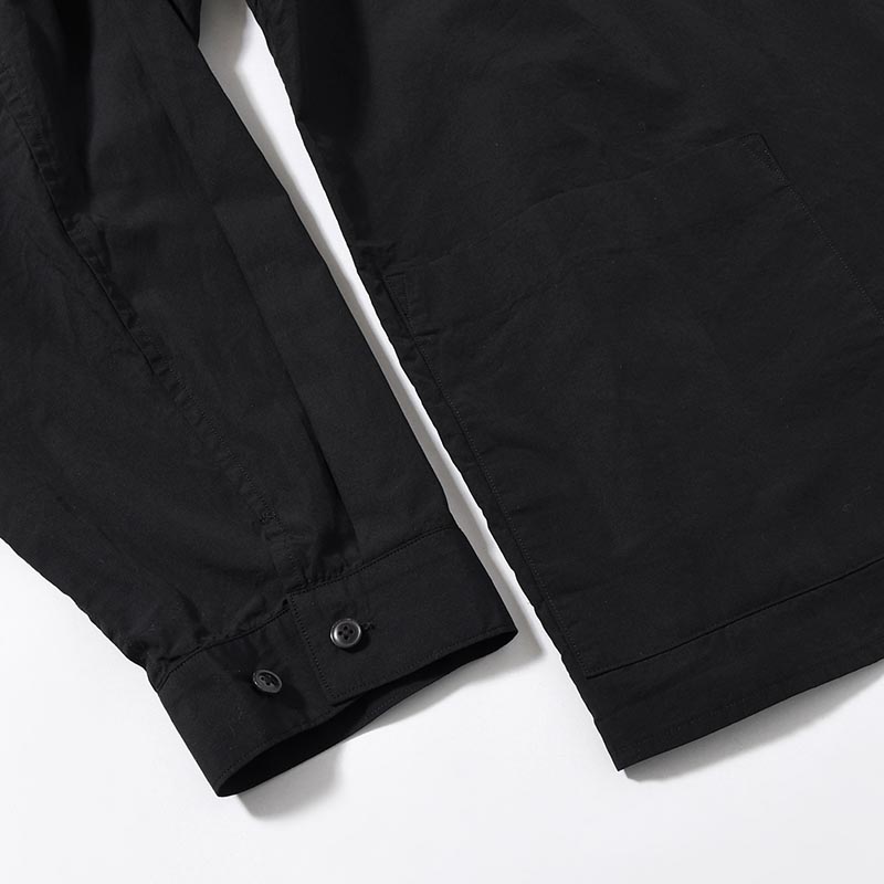 Chambray Zip Shirt -Black-