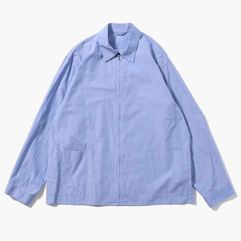 Chambray Zip Shirt -Saxe-