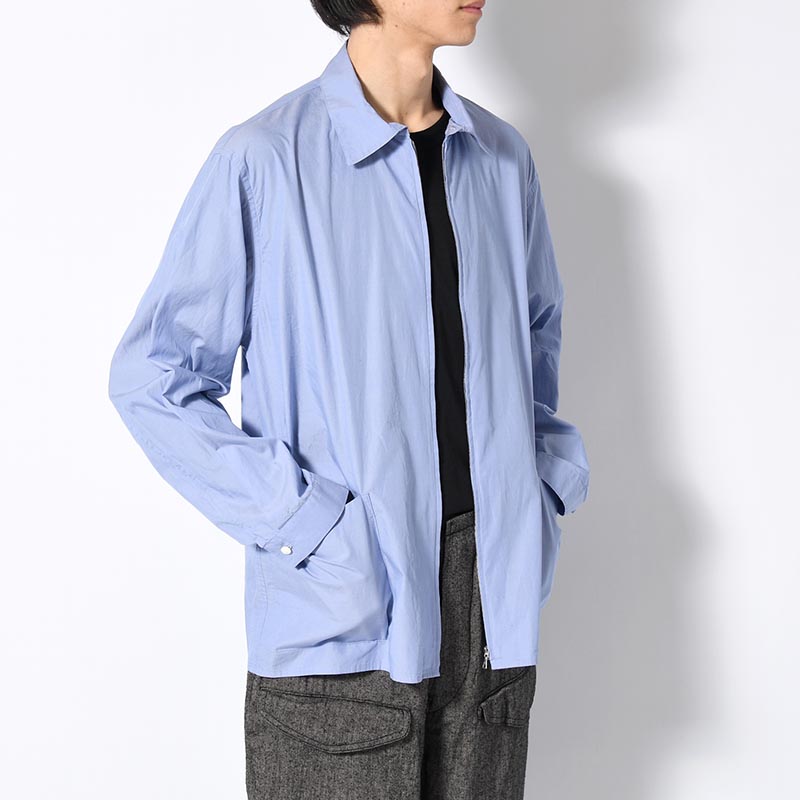 Chambray Zip Shirt -Saxe-