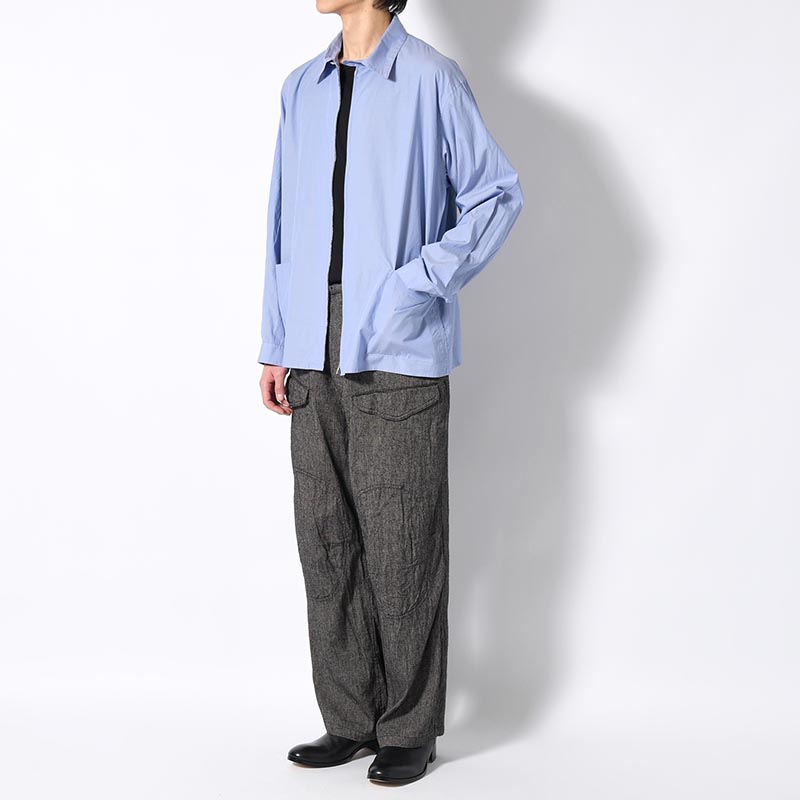 Chambray Zip Shirt -Saxe-