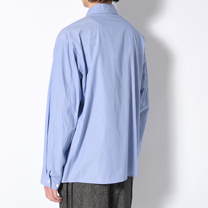 Chambray Zip Shirt -Saxe-