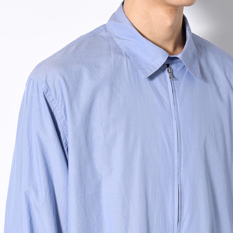 Chambray Zip Shirt -Saxe-