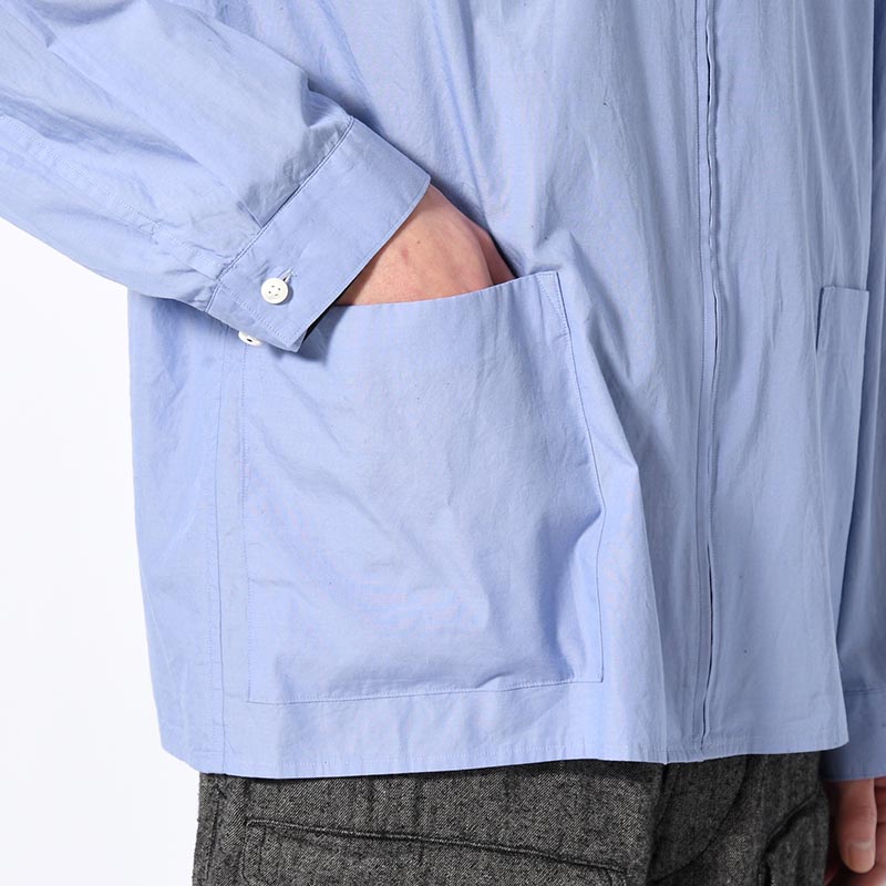 Chambray Zip Shirt -Saxe-