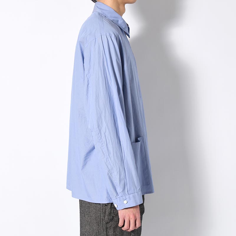 Chambray Zip Shirt -Saxe-