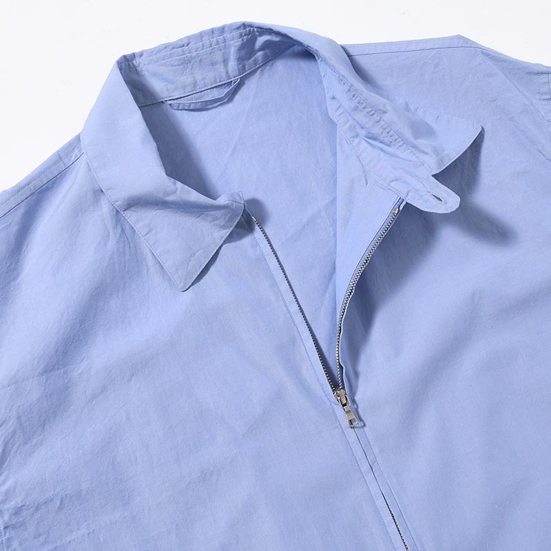 Chambray Zip Shirt -Saxe-