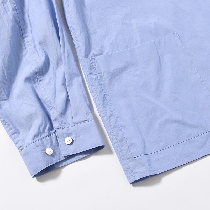 Chambray Zip Shirt -Saxe-