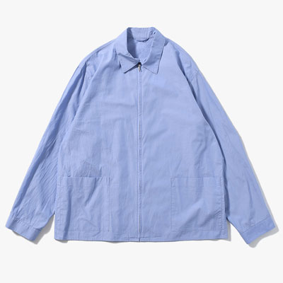 Chambray Zip Shirt -Saxe-