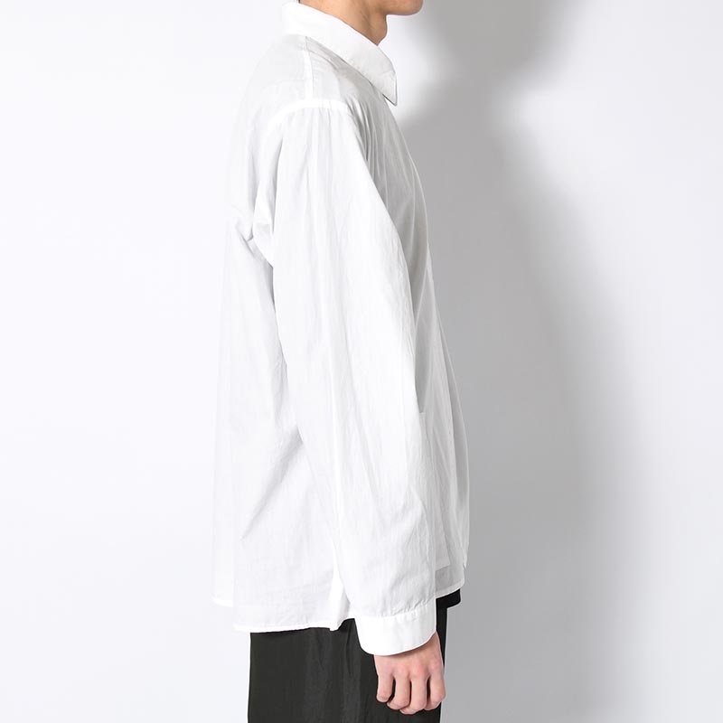 Chambray Zip Shirt -White-