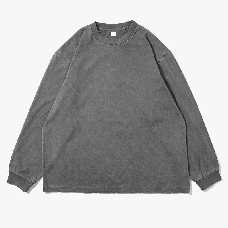 Hollow yarn L/S Tee -2.COLOR-(FADEBLACK)