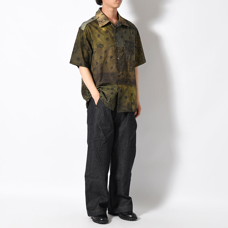 BANDANA PATCH WORK SS SHIRT Sun Fade Size:2 -KHAKI-
