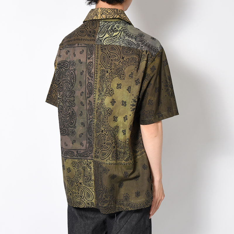 BANDANA PATCH WORK SS SHIRT Sun Fade Size:2 -KHAKI-