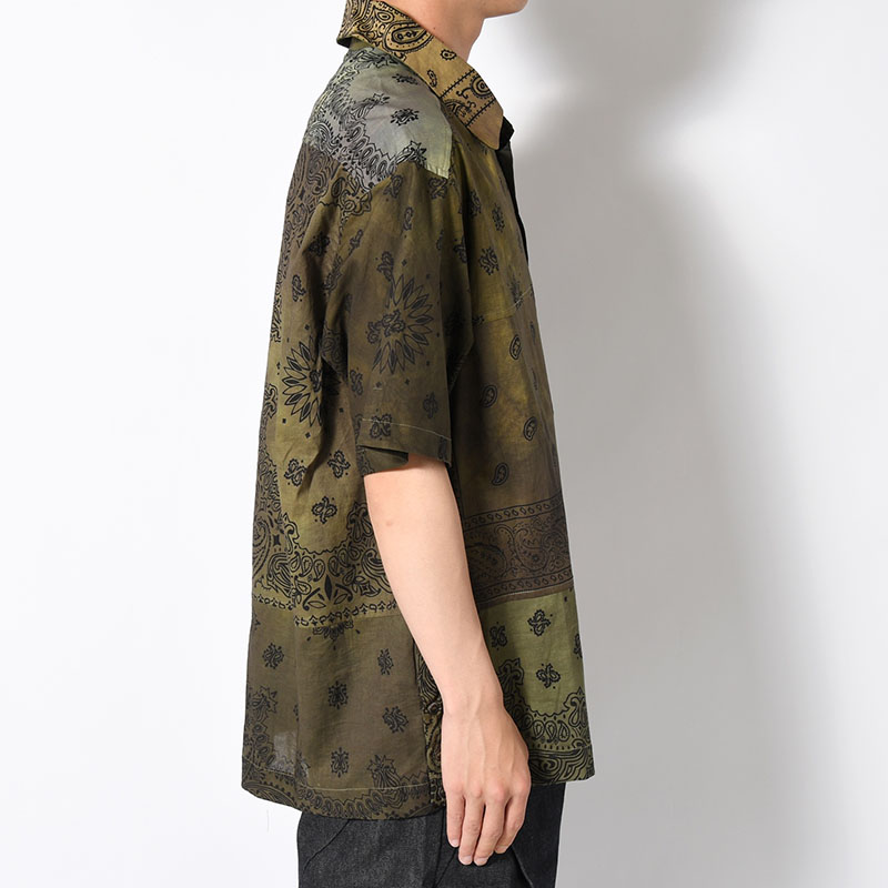 BANDANA PATCH WORK SS SHIRT Sun Fade Size:2 -KHAKI-