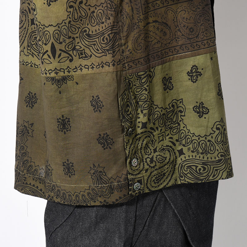 BANDANA PATCH WORK SS SHIRT Sun Fade Size:2 -KHAKI-