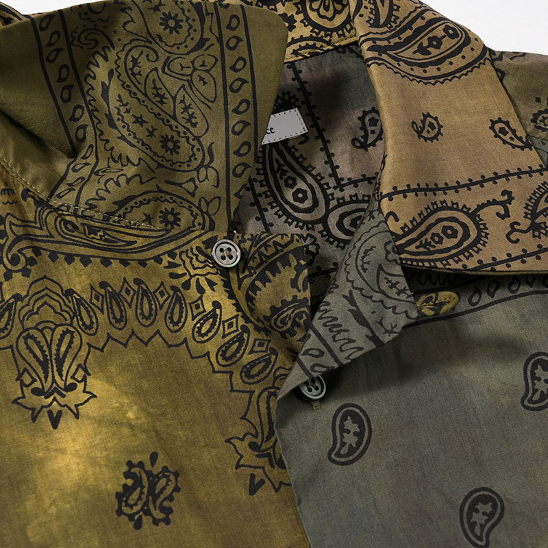 BANDANA PATCH WORK SS SHIRT Sun Fade Size:2 -KHAKI-