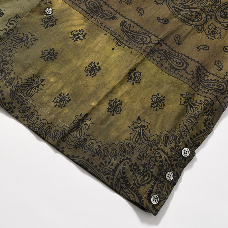 BANDANA PATCH WORK SS SHIRT Sun Fade Size:2 -KHAKI-