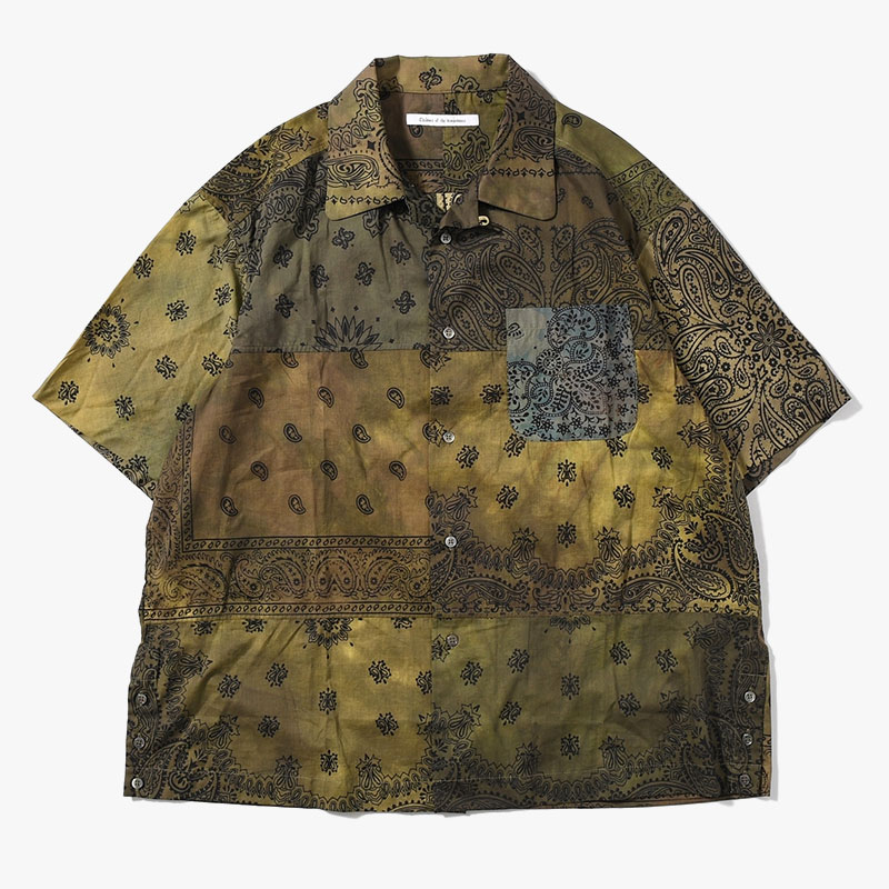 BANDANA PATCH WORK SS SHIRT Sun Fade Size:3 -KHAKI-