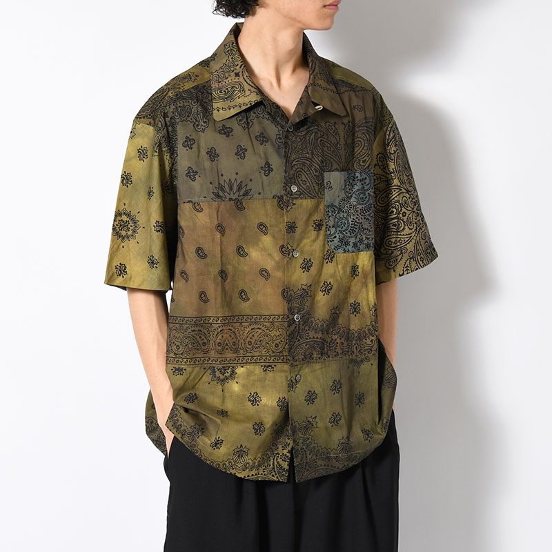 BANDANA PATCH WORK SS SHIRT Sun Fade Size:3 -KHAKI-