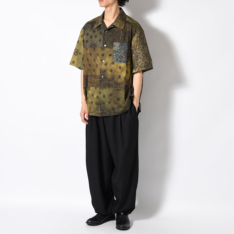 BANDANA PATCH WORK SS SHIRT Sun Fade Size:3 -KHAKI-