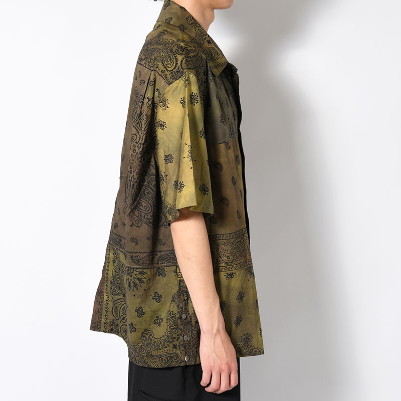 BANDANA PATCH WORK SS SHIRT Sun Fade Size:3 -KHAKI-