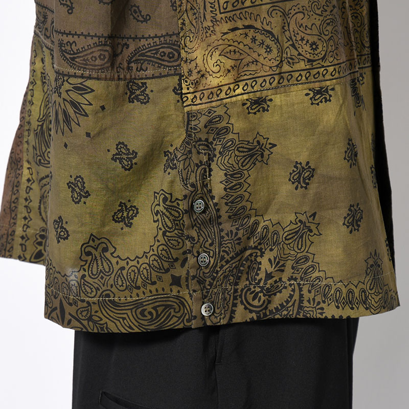 BANDANA PATCH WORK SS SHIRT Sun Fade Size:3 -KHAKI-
