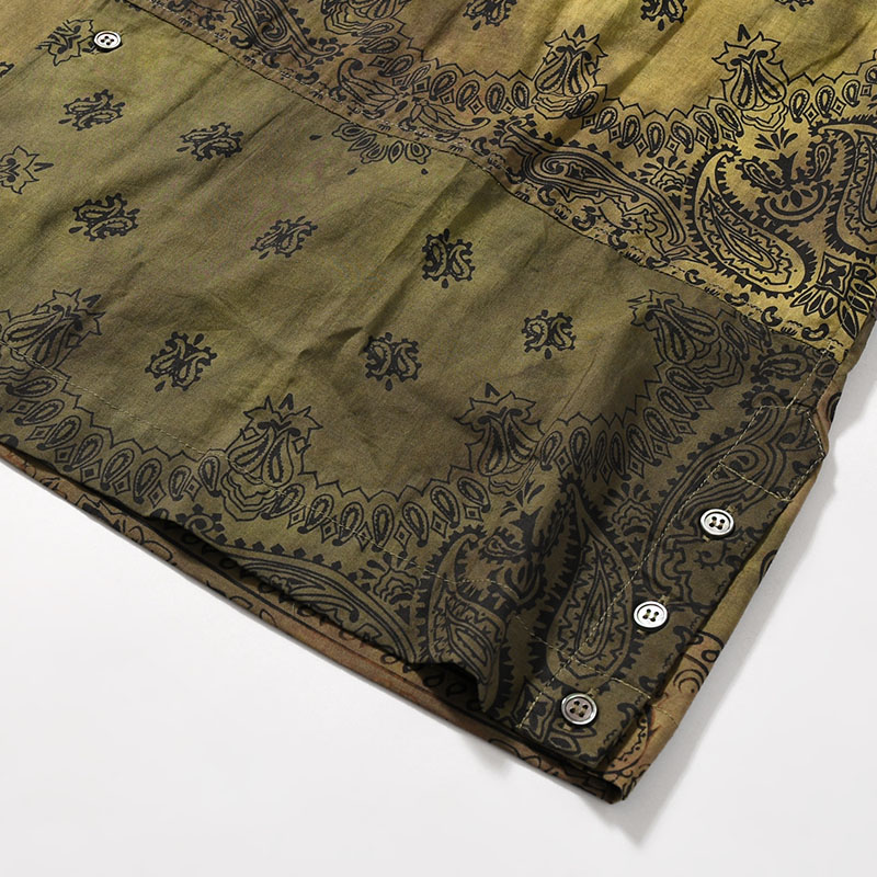 BANDANA PATCH WORK SS SHIRT Sun Fade Size:3 -KHAKI-