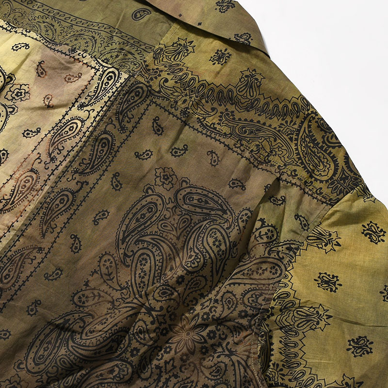 BANDANA PATCH WORK SS SHIRT Sun Fade Size:3 -KHAKI-